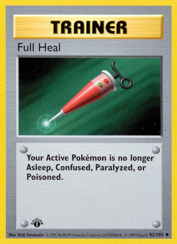 Full Heal 082 — Base Set (Shadowless) (English Pokémon TCG card)
