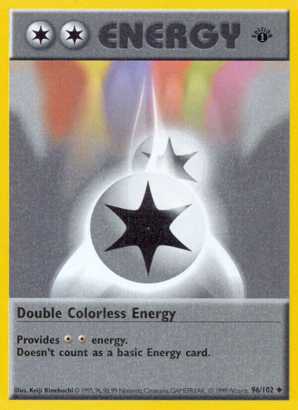 Double Colorless Energy 096 — Base Set (Shadowless) (English Pokémon TCG card)