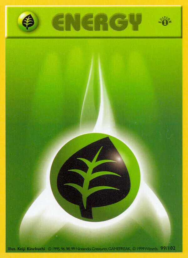 Grass Energy 099 — Base Set (Shadowless) (English Pokémon TCG card)