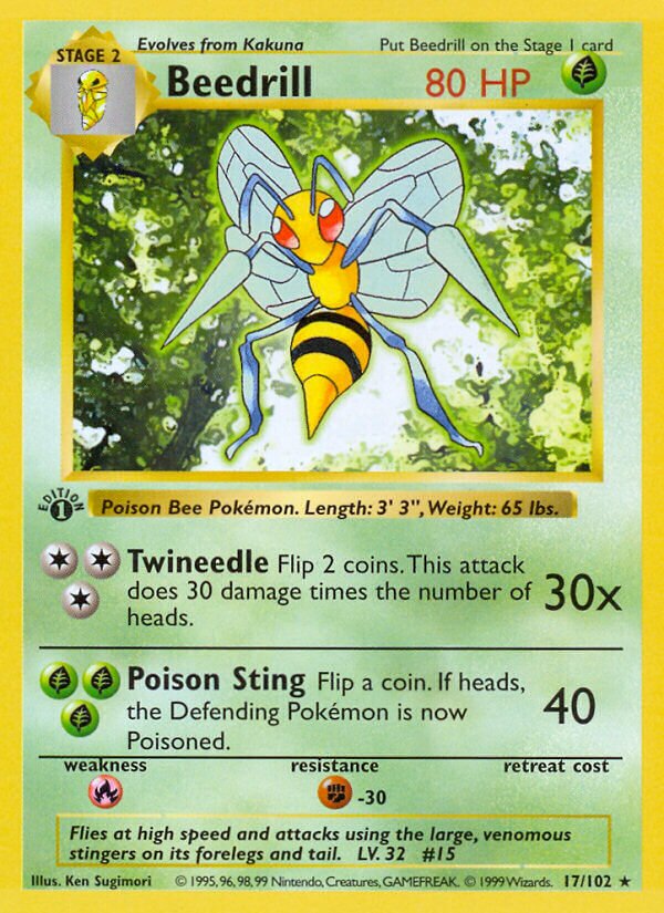 Beedrill 017/102 — Base Set (English Pokémon TCG card)