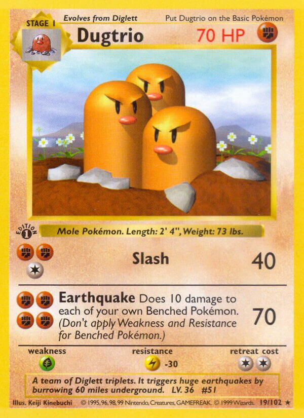 Dugtrio 019/102 — Base Set (English Pokémon TCG card)