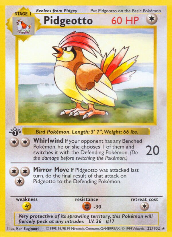 Pidgeotto 022/102 — Base Set (English Pokémon TCG card)