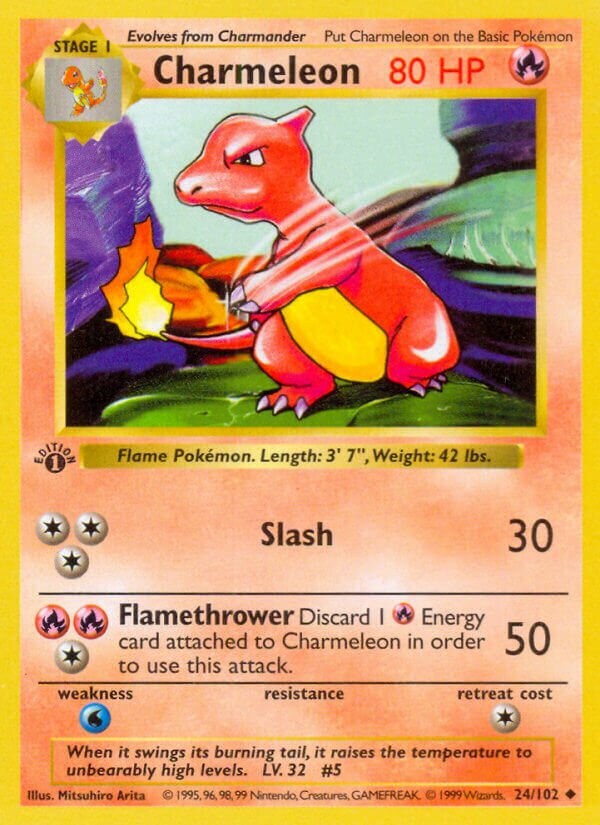 Charmeleon 024/102 — Base Set (English Pokémon TCG card)