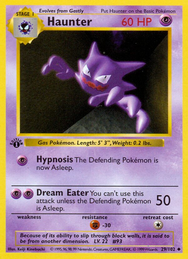 Haunter 029/102 — Base Set (English Pokémon TCG card)