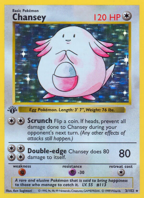 Chansey 003/102 — Base Set (English Pokémon TCG card)