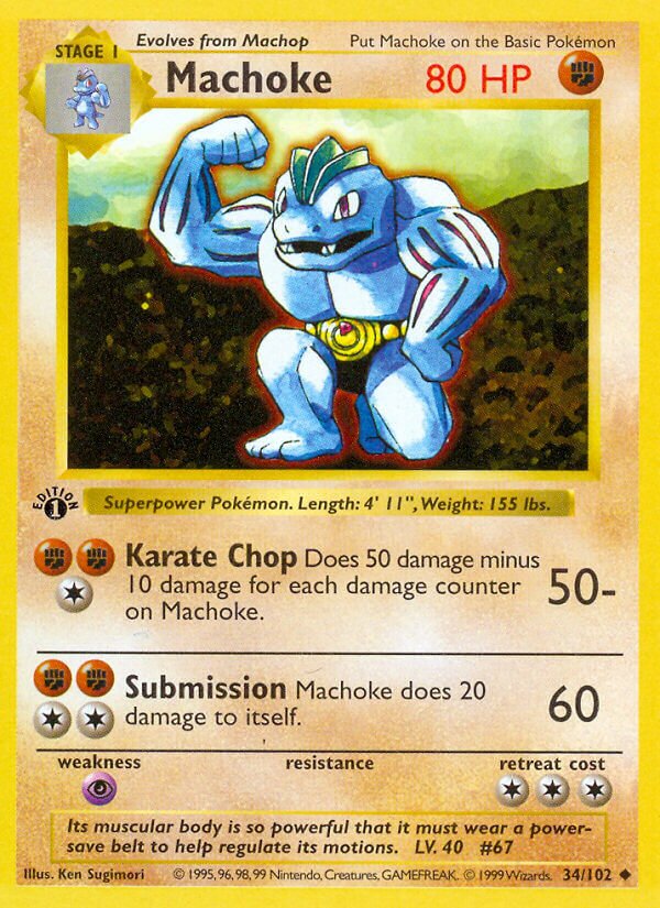 Machoke 034/102 — Base Set (English Pokémon TCG card)