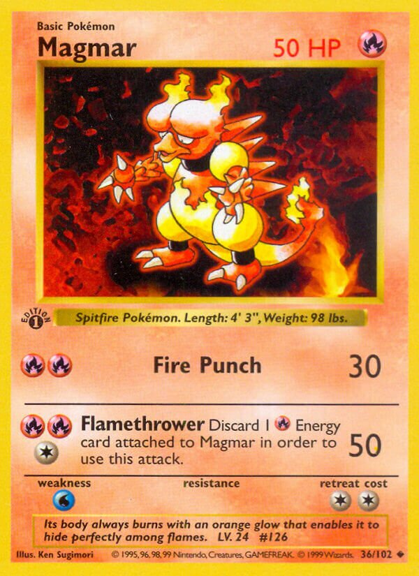 Magmar 036/102 — Base Set (English Pokémon TCG card)