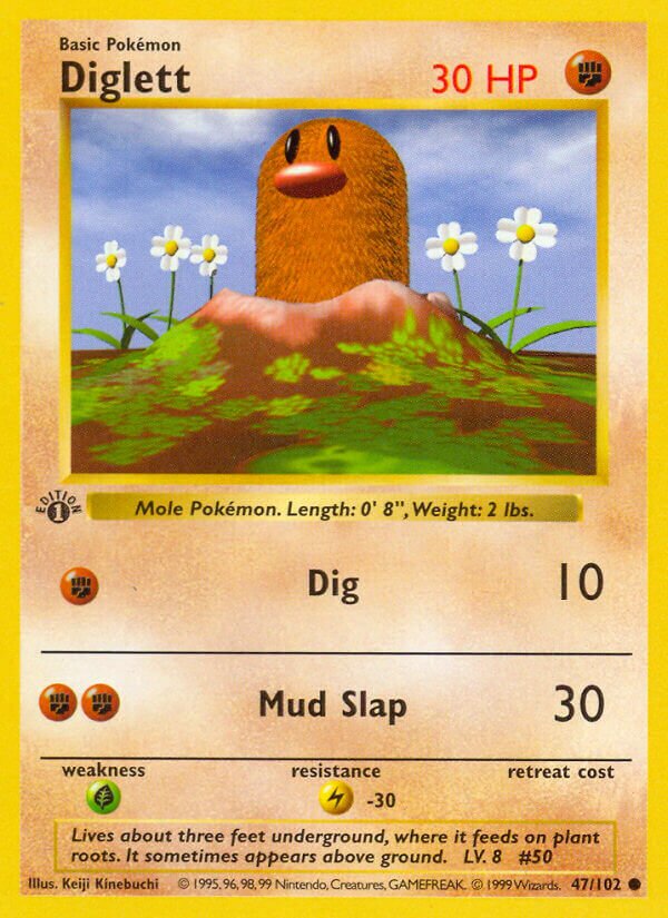 Diglett 047/102 — Base Set (English Pokémon TCG card)