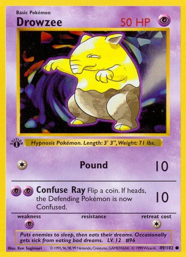 Drowzee 049/102 — Base Set (English Pokémon TCG card)