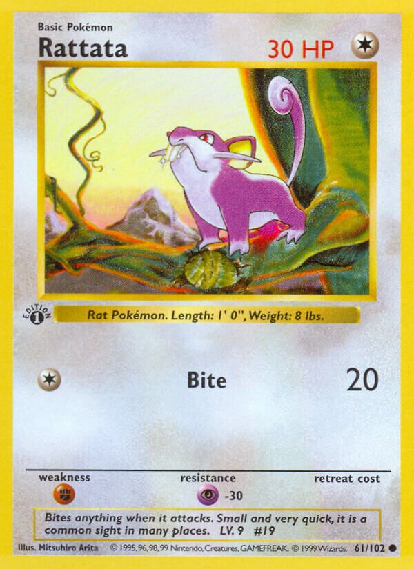 Rattata 061/102 — Base Set (English Pokémon TCG card)