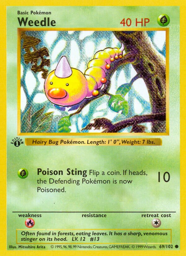 Weedle 069/102 — Base Set (English Pokémon TCG card)