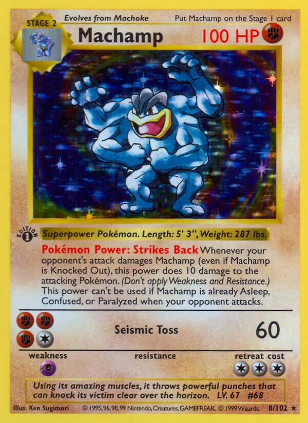 Machamp 008/102 — Base Set (English Pokémon TCG card)