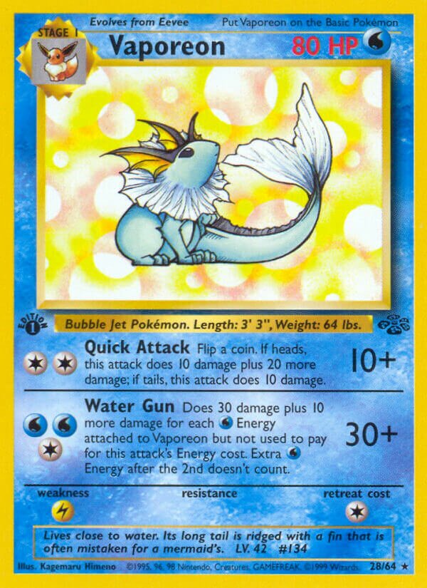 Vaporeon 028/64 — Jungle (English Pokémon TCG card)