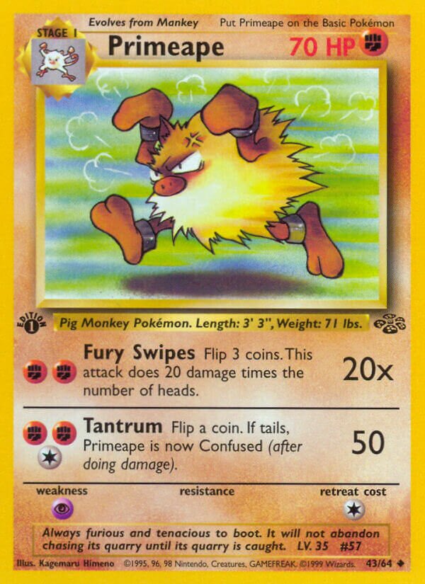 Primeape 043/64 — Jungle (English Pokémon TCG card)