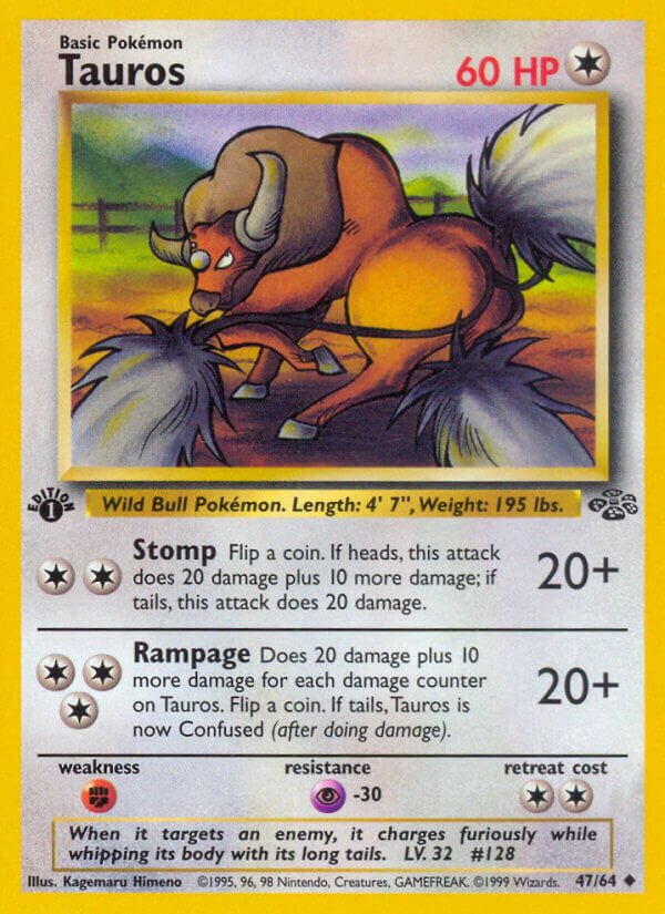Tauros 047/64 — Jungle (English Pokémon TCG card)