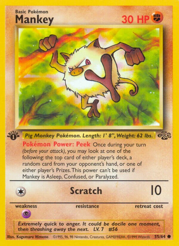 Mankey 055/64 — Jungle (English Pokémon TCG card)