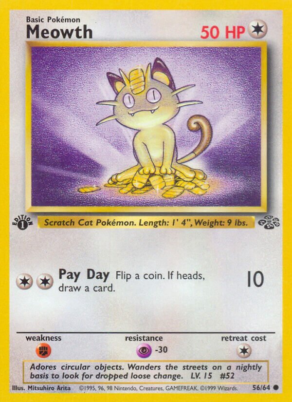 Meowth 056/64 — Jungle (English Pokémon TCG card)