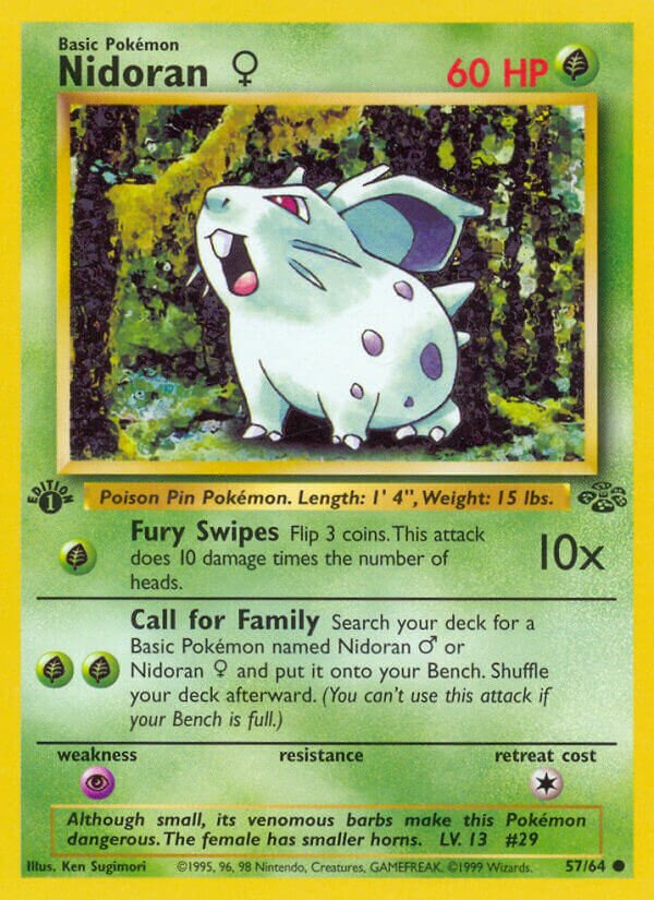 Nidoran ♀ 057/64 — Jungle (English Pokémon TCG card)
