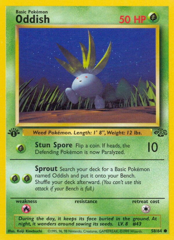 Oddish 058/64 — Jungle (English Pokémon TCG card)