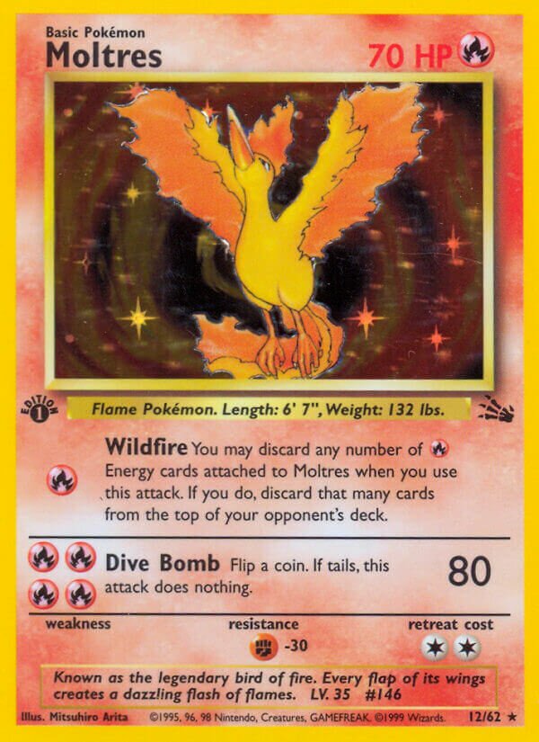 Moltres 012/62 — Fossil (English Pokémon TCG card)