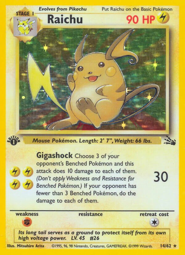 Raichu 014/62 — Fossil (English Pokémon TCG card)
