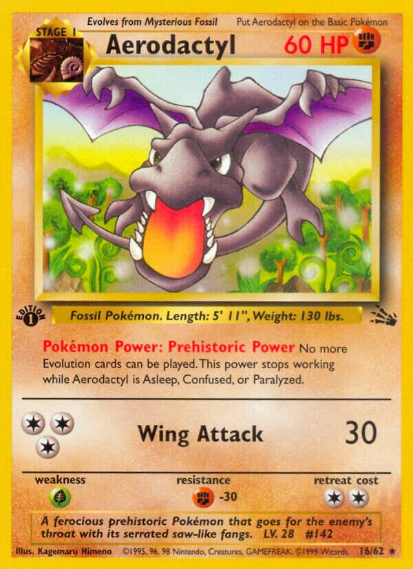 Aerodactyl 016/62 — Fossil (English Pokémon TCG card)