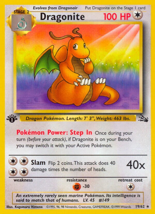 Dragonite 019/62 — Fossil (English Pokémon TCG card)