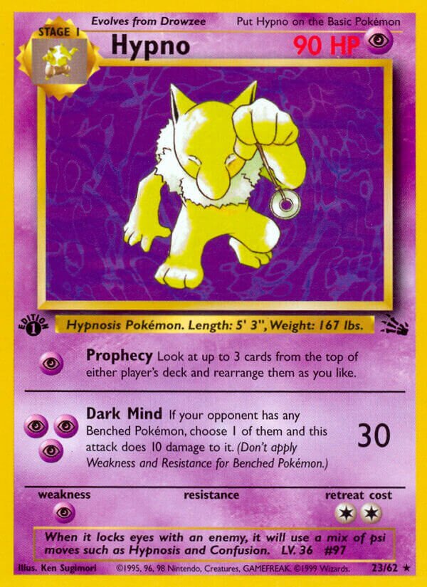 Hypno 023/62 — Fossil (English Pokémon TCG card)