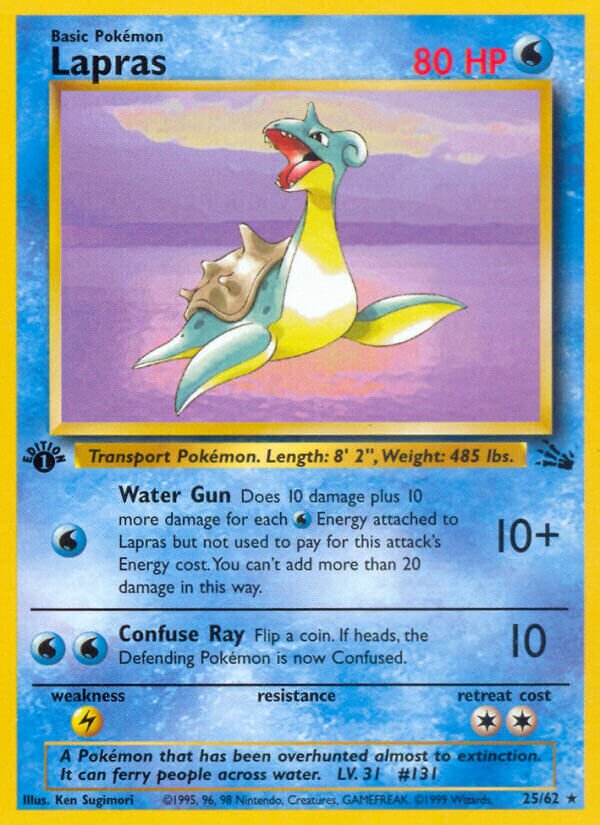 Lapras 025/62 — Fossil (English Pokémon TCG card)