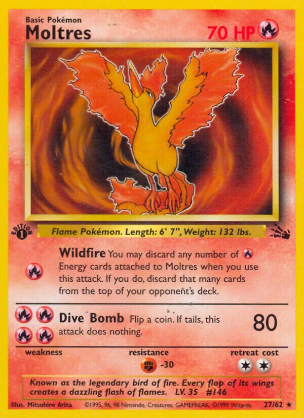 Moltres 027/62 — Fossil (English Pokémon TCG card)