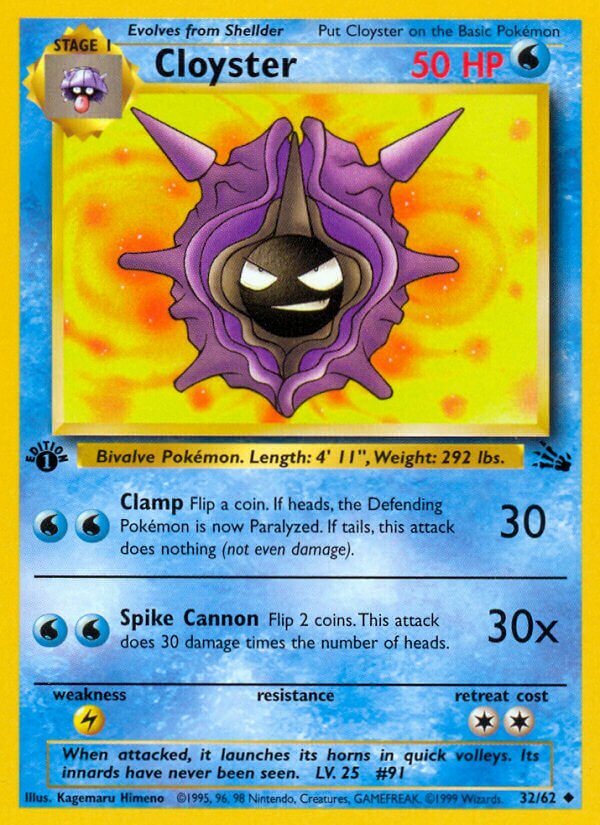 Cloyster 032/62 — Fossil (English Pokémon TCG card)