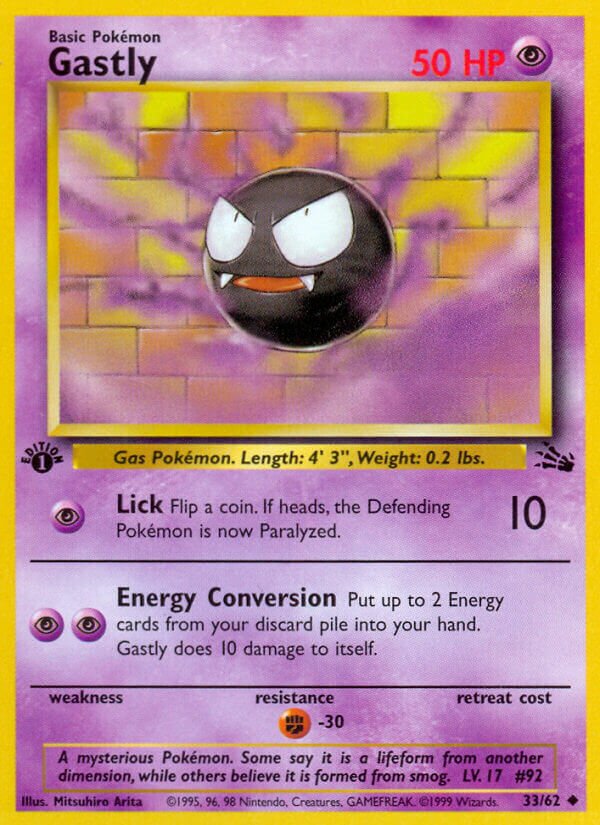 Gastly 033/62 — Fossil (English Pokémon TCG card)