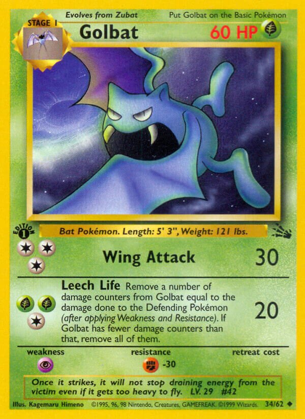 Golbat 034/62 — Fossil (English Pokémon TCG card)