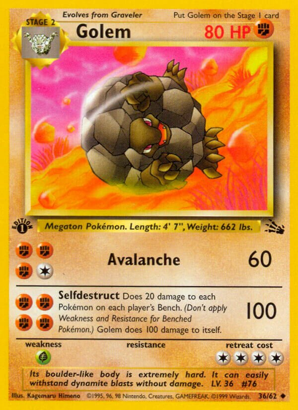 Golem 036/62 — Fossil (English Pokémon TCG card)