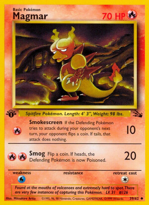 Magmar 039/62 — Fossil (English Pokémon TCG card)