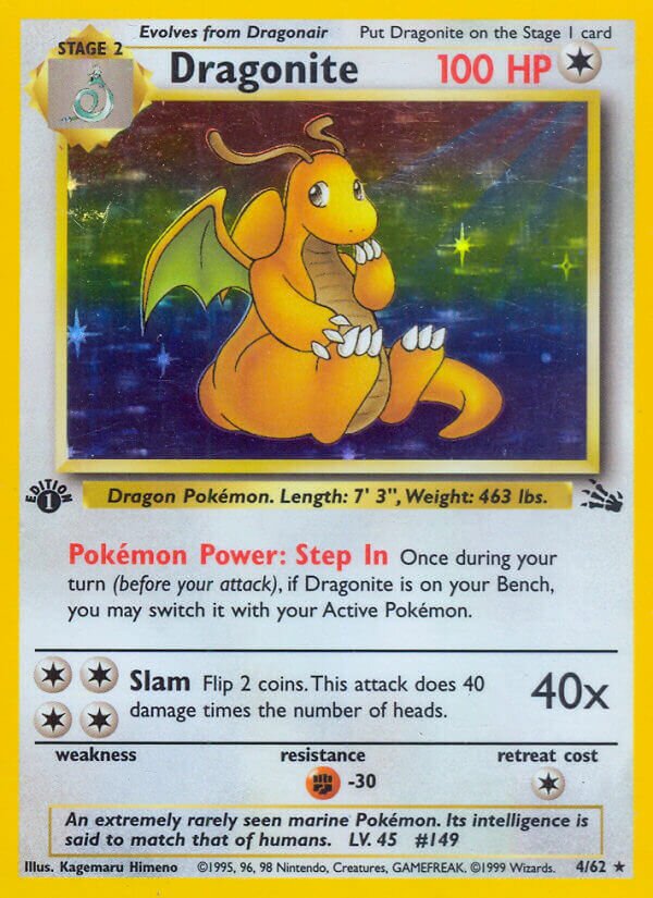 Dragonite 004/62 — Fossil (English Pokémon TCG card)
