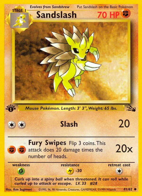 Sandslash 041/62 — Fossil (English Pokémon TCG card)