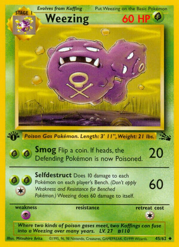 Weezing 045/62 — Fossil (English Pokémon TCG card)