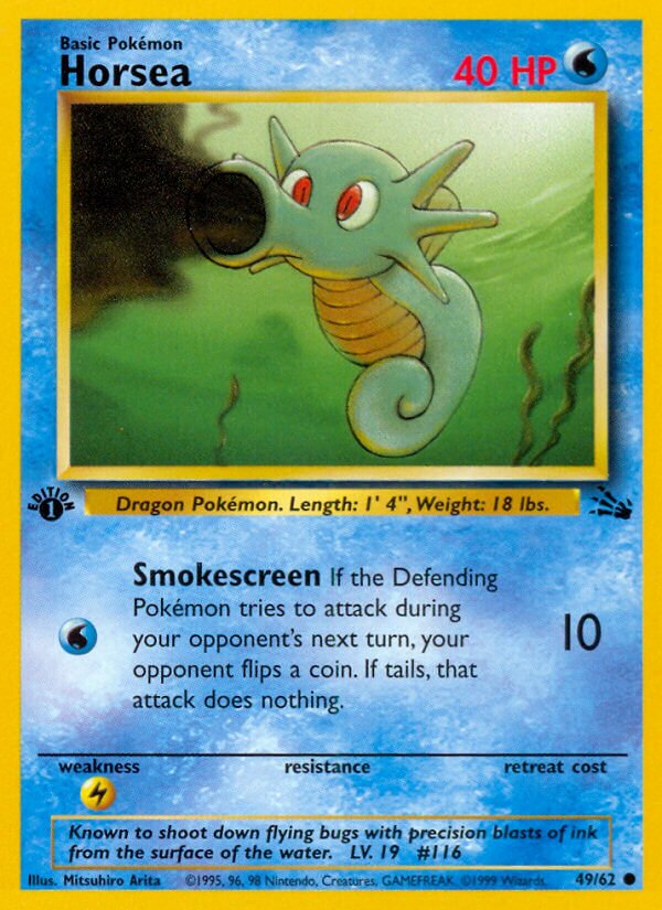 Horsea 049/62 — Fossil (English Pokémon TCG card)