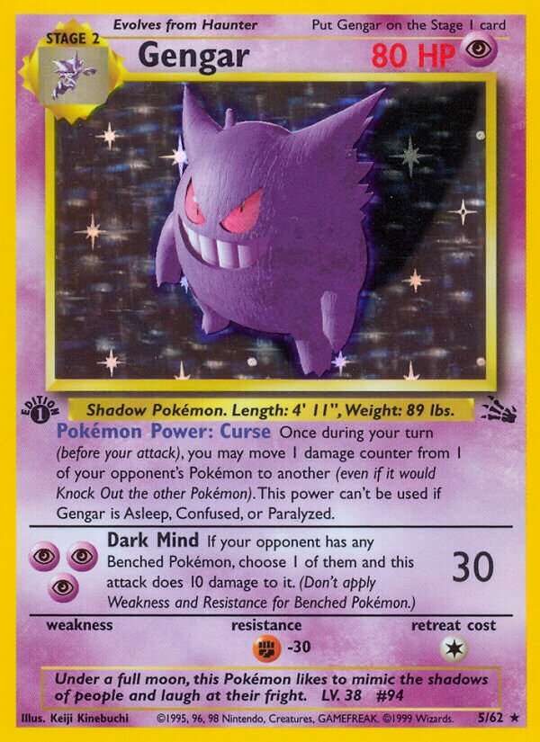 Gengar 005/62 — Fossil (English Pokémon TCG card)