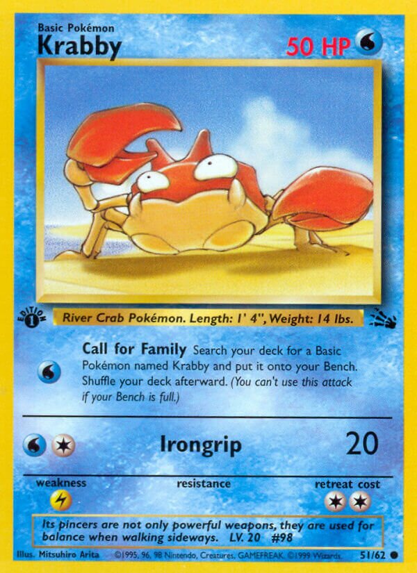 Krabby 051/62 — Fossil (English Pokémon TCG card)
