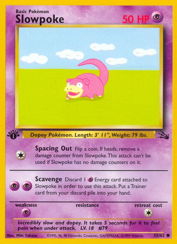 Slowpoke 055/62 — Fossil (English Pokémon TCG card)