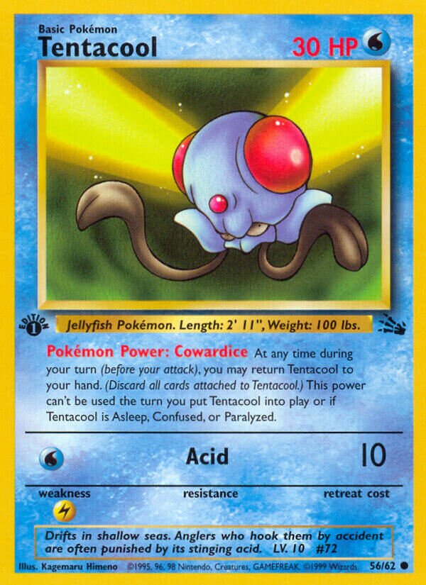 Tentacool 056/62 — Fossil (English Pokémon TCG card)