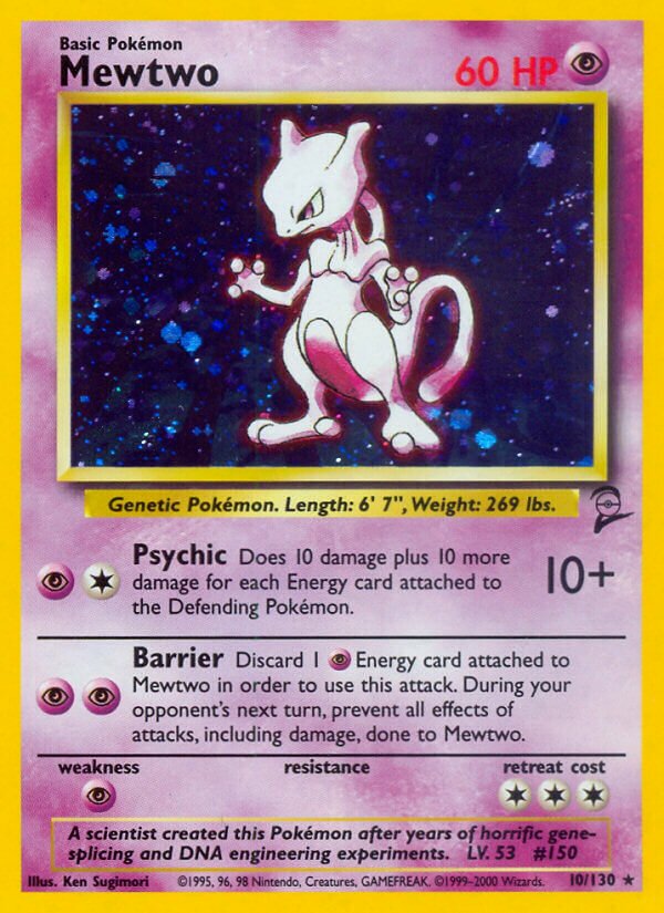 Mewtwo 010/130 — Base Set 2 (English Pokémon TCG card)