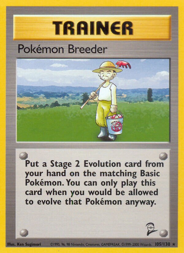 Pokémon Breeder 105/130 — Base Set 2 (English Pokémon TCG card)