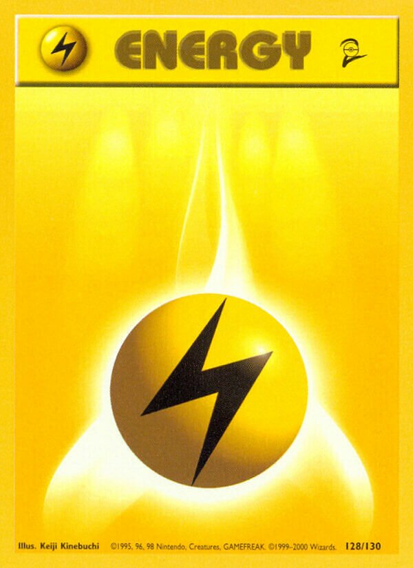 Lightning Energy 128/130 — Base Set 2 (English Pokémon TCG card)