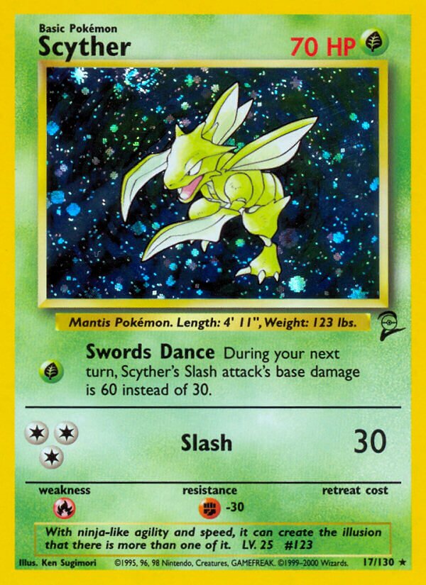 Scyther 017/130 — Base Set 2 (English Pokémon TCG card)