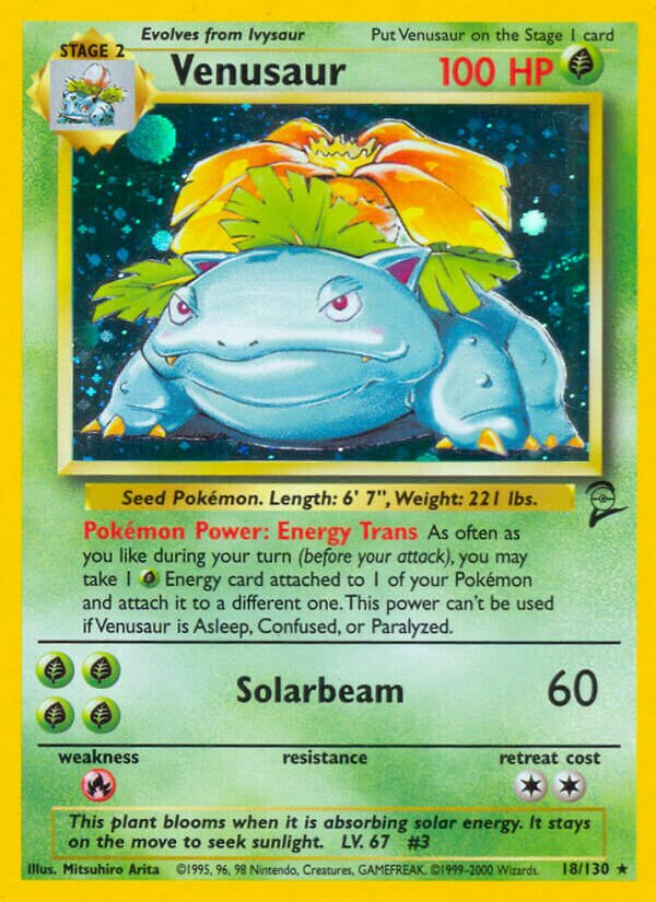 Venusaur 018/130 — Base Set 2 (English Pokémon TCG card)