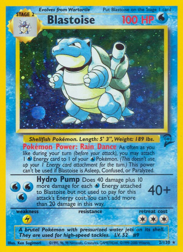 Blastoise 002/130 — Base Set 2 (English Pokémon TCG card)