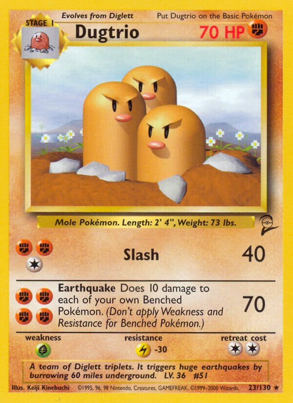 Dugtrio 023/130 — Base Set 2 (English Pokémon TCG card)